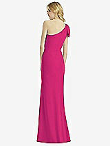 Alt View 2 Thumbnail - Think Pink Bowed One-Shoulder Trumpet Gown