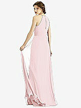 Rear View Thumbnail - Ballet Pink Keyhole Halter Chiffon Maxi Dress