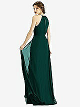 Rear View Thumbnail - Evergreen Keyhole Halter Chiffon Maxi Dress