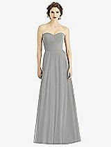 Front View Thumbnail - Chelsea Gray Strapless Sweetheart Gown with Optional Straps