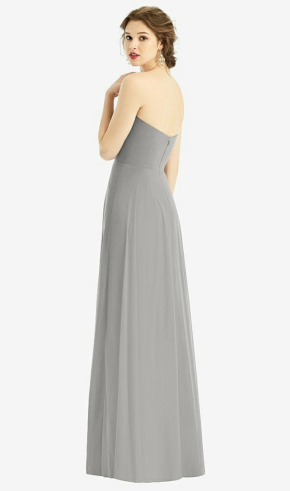 Back View - Chelsea Gray Strapless Sweetheart Gown with Optional Straps