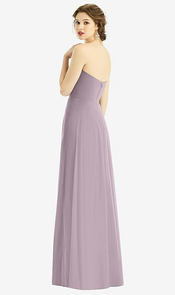 Back View - Lilac Dusk Strapless Sweetheart Gown with Optional Straps