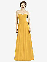Front View Thumbnail - NYC Yellow Strapless Sweetheart Gown with Optional Straps