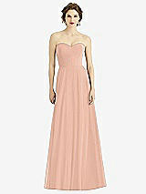 Front View Thumbnail - Pale Peach Strapless Sweetheart Gown with Optional Straps
