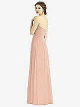 Rear View Thumbnail - Pale Peach Strapless Sweetheart Gown with Optional Straps