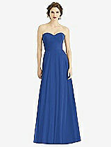 Front View Thumbnail - Classic Blue Strapless Sweetheart Gown with Optional Straps