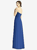 Rear View Thumbnail - Classic Blue Strapless Sweetheart Gown with Optional Straps