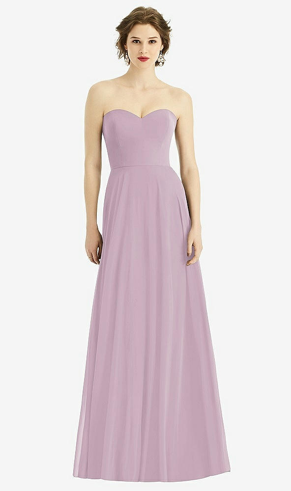 Front View - Suede Rose Strapless Sweetheart Gown with Optional Straps
