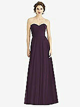 Front View Thumbnail - Aubergine Strapless Sweetheart Gown with Optional Straps
