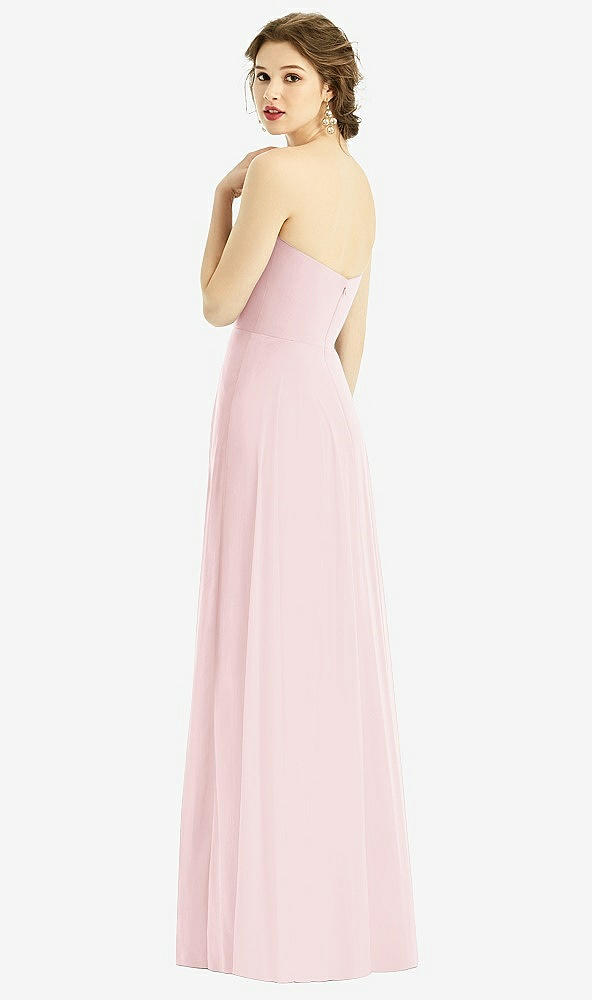 Back View - Ballet Pink Strapless Sweetheart Gown with Optional Straps