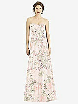 Front View Thumbnail - Blush Garden Strapless Sweetheart Gown with Optional Straps