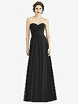 Front View Thumbnail - Black Strapless Sweetheart Gown with Optional Straps