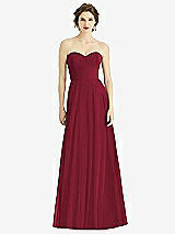 Front View Thumbnail - Burgundy Strapless Sweetheart Gown with Optional Straps