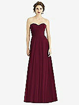 Front View Thumbnail - Cabernet Strapless Sweetheart Gown with Optional Straps