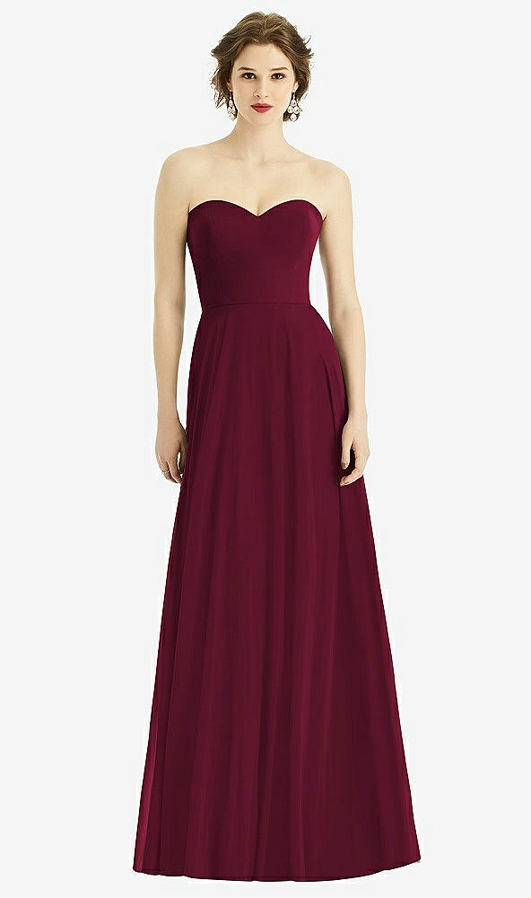 Front View - Cabernet Strapless Sweetheart Gown with Optional Straps