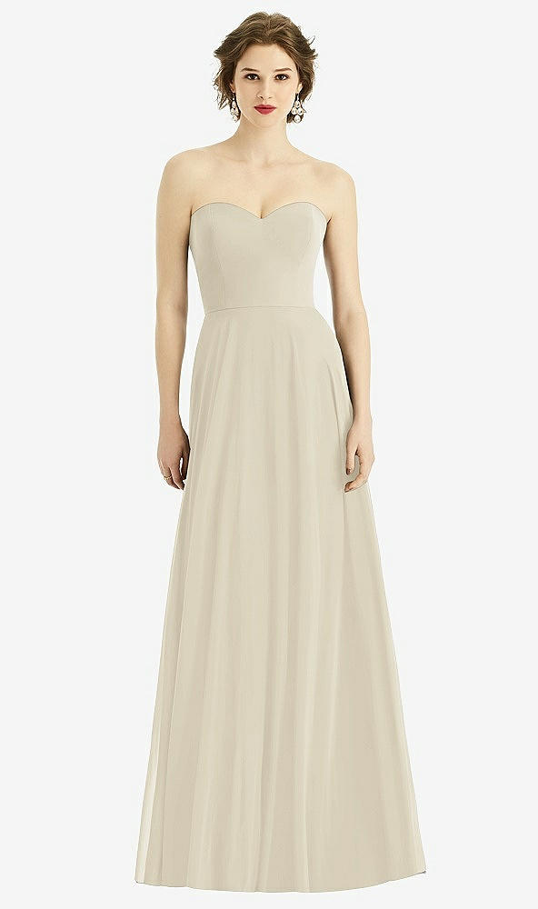 Front View - Champagne Strapless Sweetheart Gown with Optional Straps