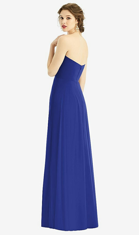 Back View - Cobalt Blue Strapless Sweetheart Gown with Optional Straps