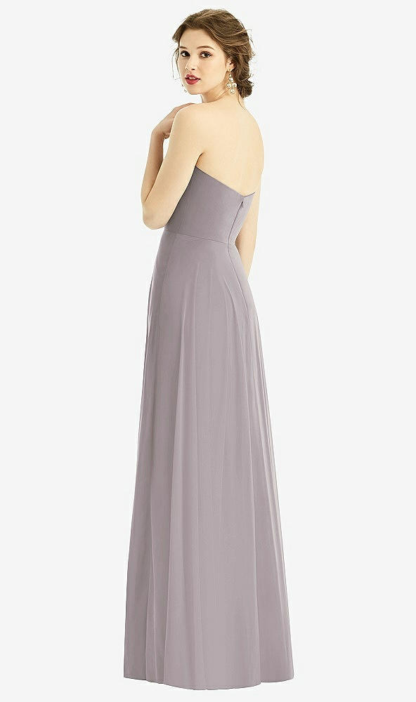 Back View - Cashmere Gray Strapless Sweetheart Gown with Optional Straps