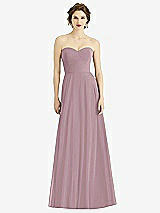 Front View Thumbnail - Dusty Rose Strapless Sweetheart Gown with Optional Straps