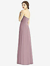 Rear View Thumbnail - Dusty Rose Strapless Sweetheart Gown with Optional Straps