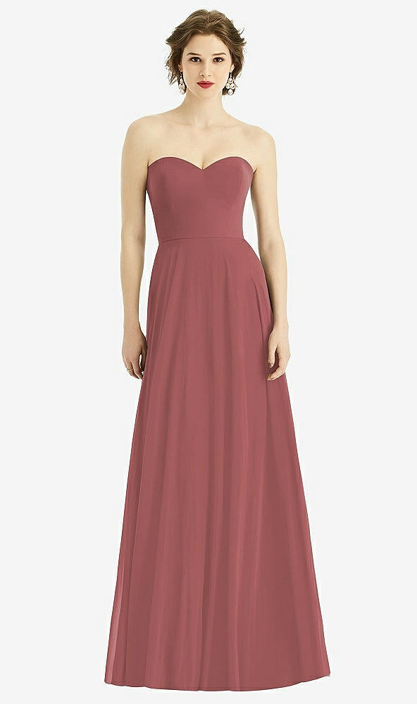 Front View - English Rose Strapless Sweetheart Gown with Optional Straps