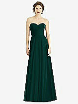 Front View Thumbnail - Evergreen Strapless Sweetheart Gown with Optional Straps