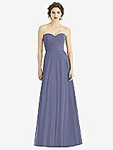 Front View Thumbnail - French Blue Strapless Sweetheart Gown with Optional Straps