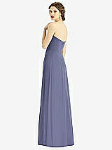 Rear View Thumbnail - French Blue Strapless Sweetheart Gown with Optional Straps