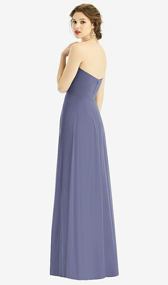 Back View - French Blue Strapless Sweetheart Gown with Optional Straps