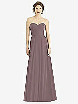 Front View Thumbnail - French Truffle Strapless Sweetheart Gown with Optional Straps
