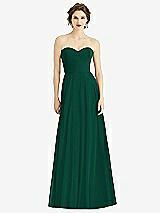 Front View Thumbnail - Hunter Green Strapless Sweetheart Gown with Optional Straps