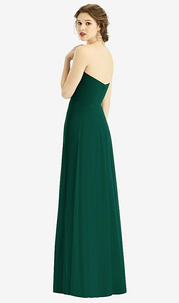 Back View - Hunter Green Strapless Sweetheart Gown with Optional Straps