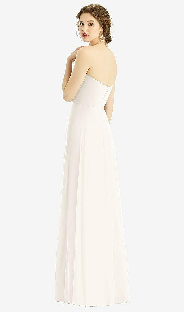 Back View - Ivory Strapless Sweetheart Gown with Optional Straps