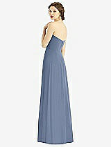 Rear View Thumbnail - Larkspur Blue Strapless Sweetheart Gown with Optional Straps