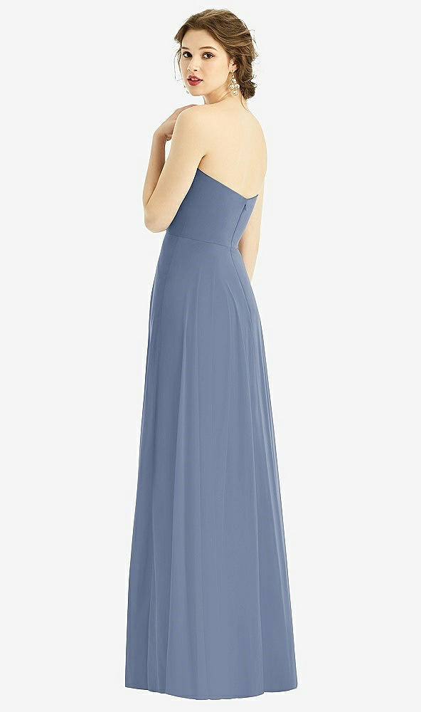 Back View - Larkspur Blue Strapless Sweetheart Gown with Optional Straps