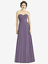 Front View Thumbnail - Lavender Strapless Sweetheart Gown with Optional Straps