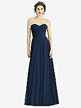 Front View Thumbnail - Midnight Navy Strapless Sweetheart Gown with Optional Straps