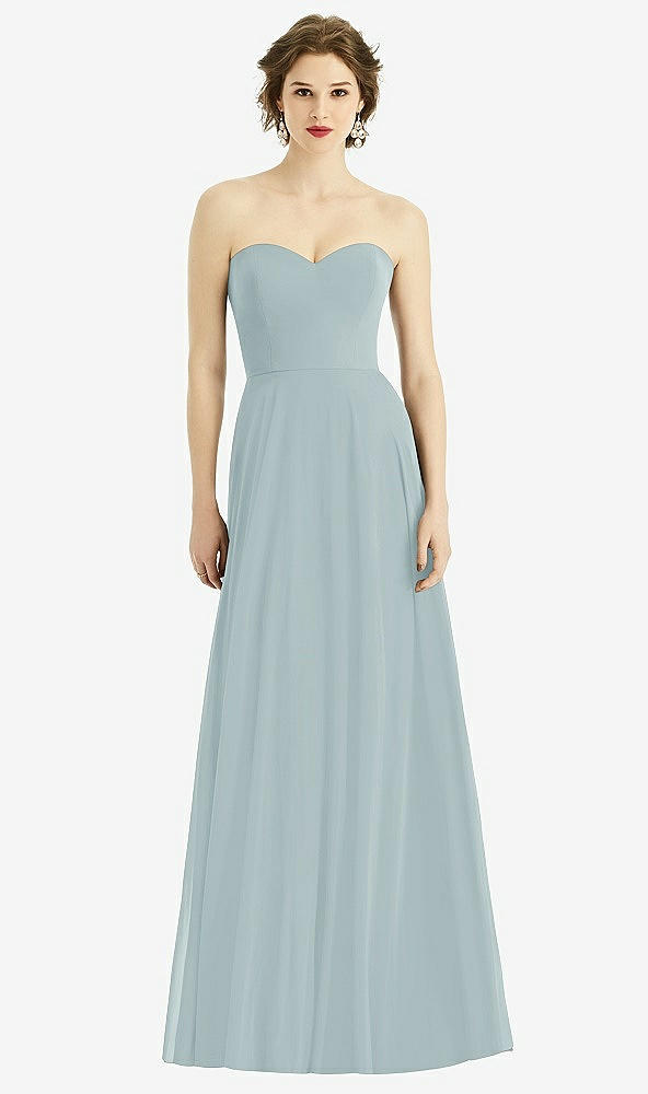 Front View - Morning Sky Strapless Sweetheart Gown with Optional Straps