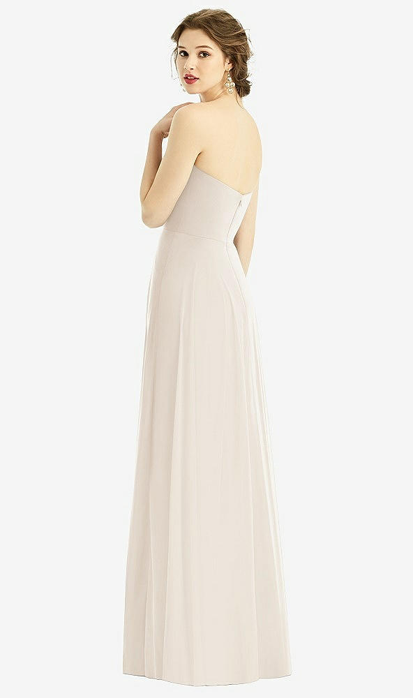 Back View - Oat Strapless Sweetheart Gown with Optional Straps