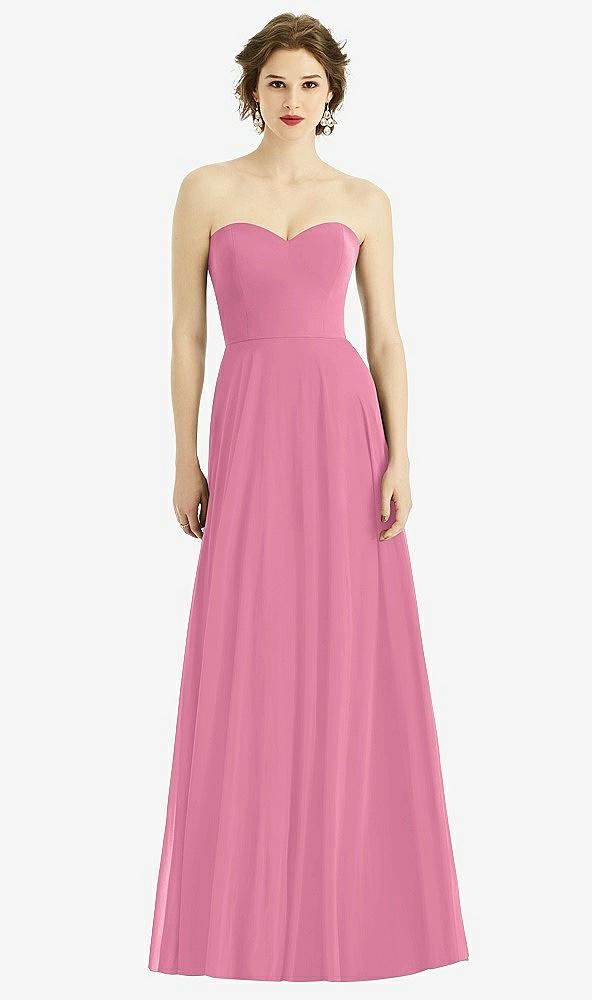 Front View - Orchid Pink Strapless Sweetheart Gown with Optional Straps