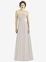 Front View Thumbnail - Oyster Strapless Sweetheart Gown with Optional Straps