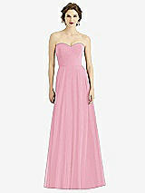 Front View Thumbnail - Peony Pink Strapless Sweetheart Gown with Optional Straps