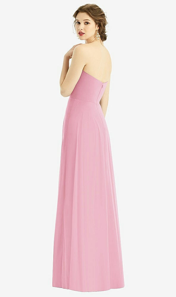 Back View - Peony Pink Strapless Sweetheart Gown with Optional Straps