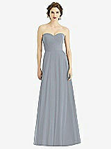 Front View Thumbnail - Platinum Strapless Sweetheart Gown with Optional Straps