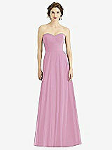 Front View Thumbnail - Powder Pink Strapless Sweetheart Gown with Optional Straps