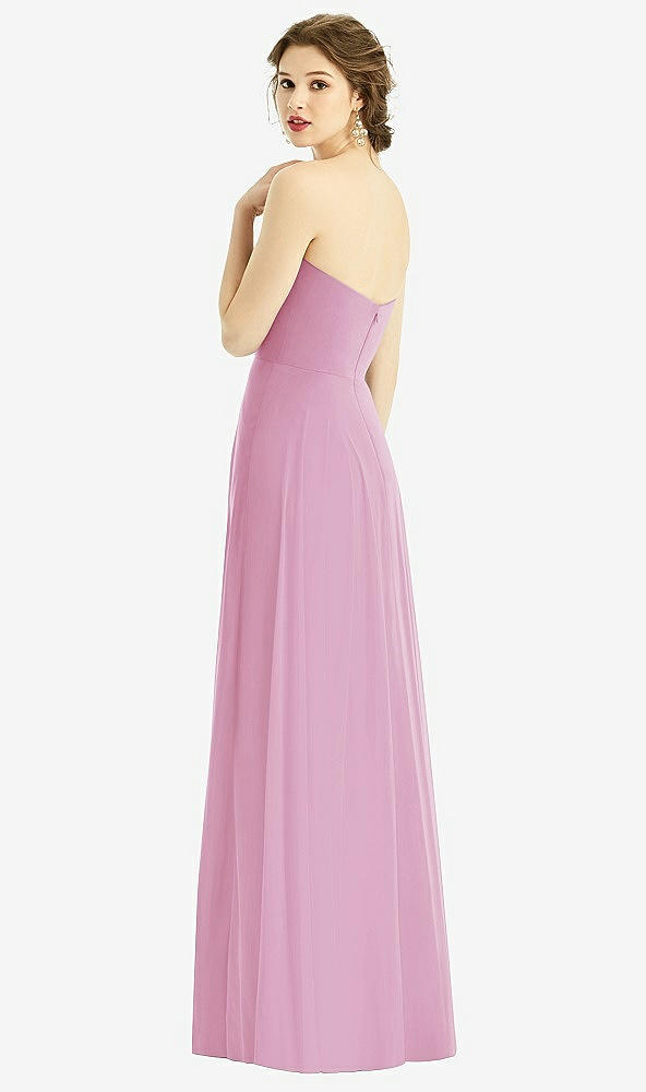 Back View - Powder Pink Strapless Sweetheart Gown with Optional Straps