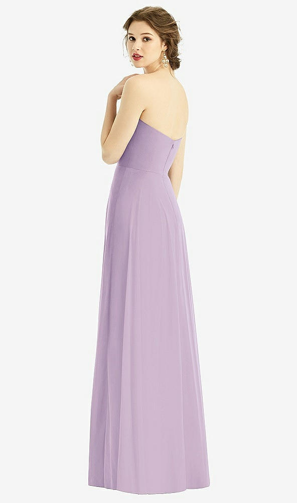 Back View - Pale Purple Strapless Sweetheart Gown with Optional Straps