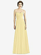 Front View Thumbnail - Pale Yellow Strapless Sweetheart Gown with Optional Straps