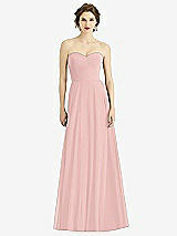 Front View Thumbnail - Rose - PANTONE Rose Quartz Strapless Sweetheart Gown with Optional Straps