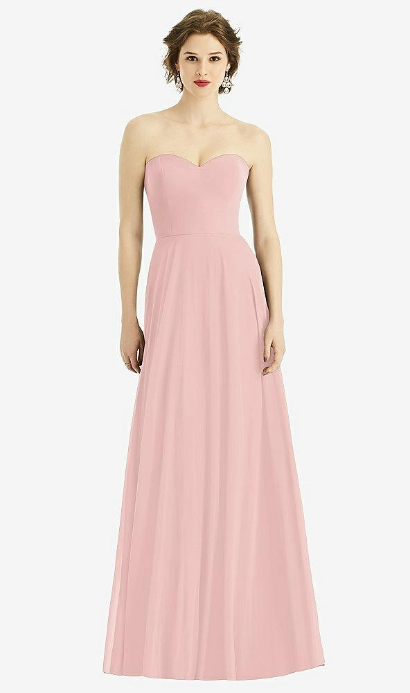 Front View - Rose - PANTONE Rose Quartz Strapless Sweetheart Gown with Optional Straps